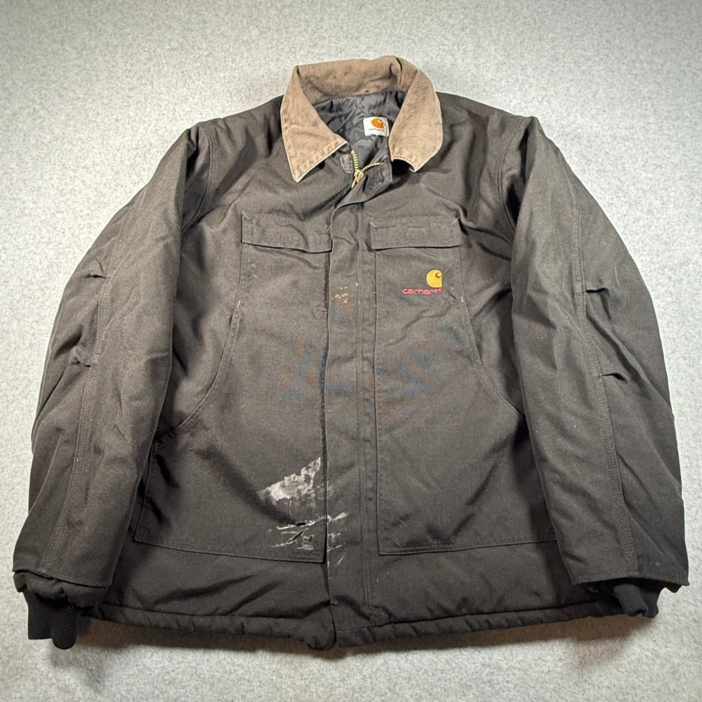 Carhartt Duck Canvas Detroit Jacket Blanket Lined Distressed Men's 2XL